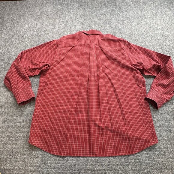 Eddie Bauer Shirt Mens 2XL XXL Red Plaid Wrinkle Resistant Button Down Dress - Picture 9 of 10